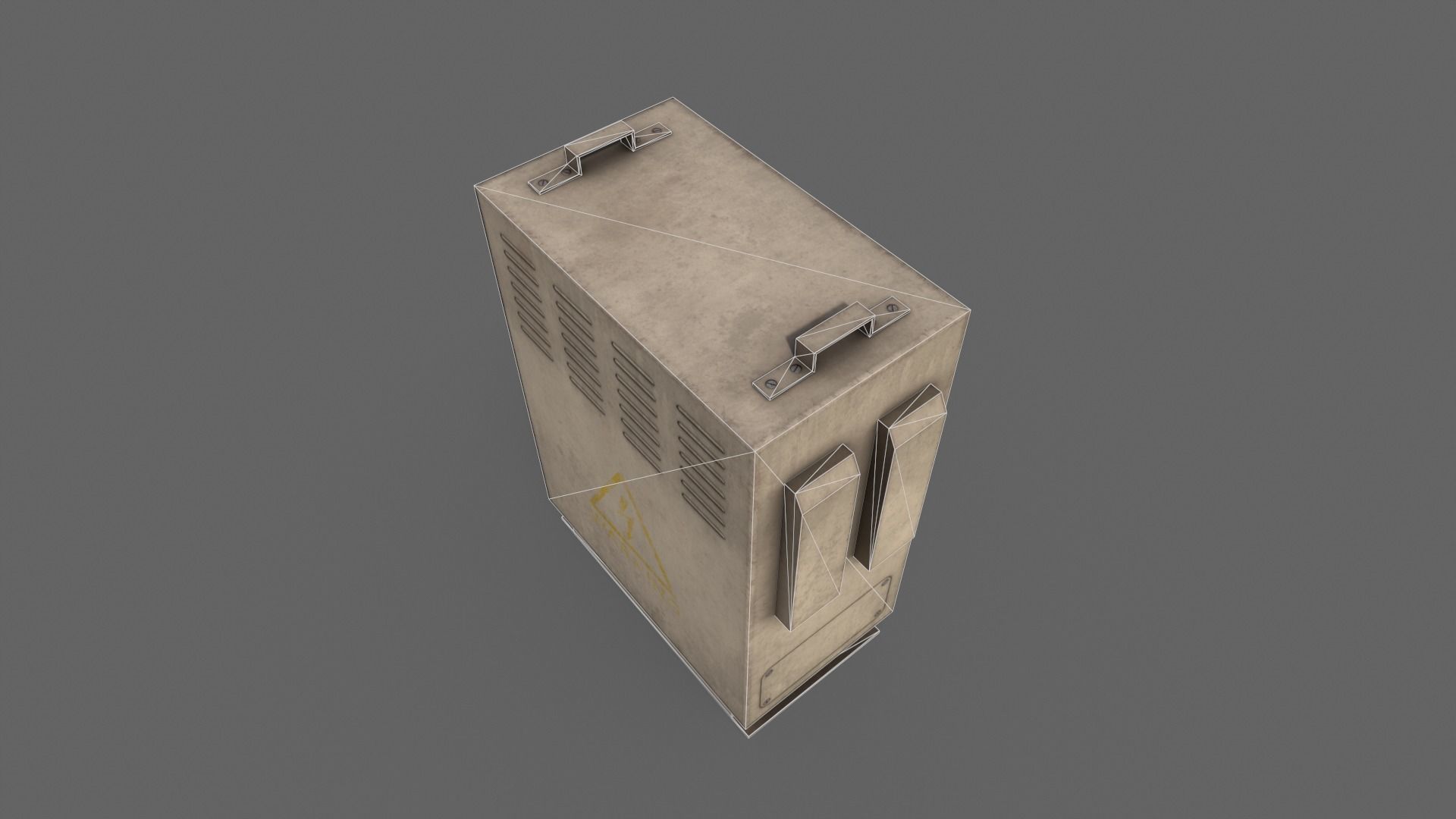 PBR Electric Box BoneWhite V3 Low-poly 3D model_17