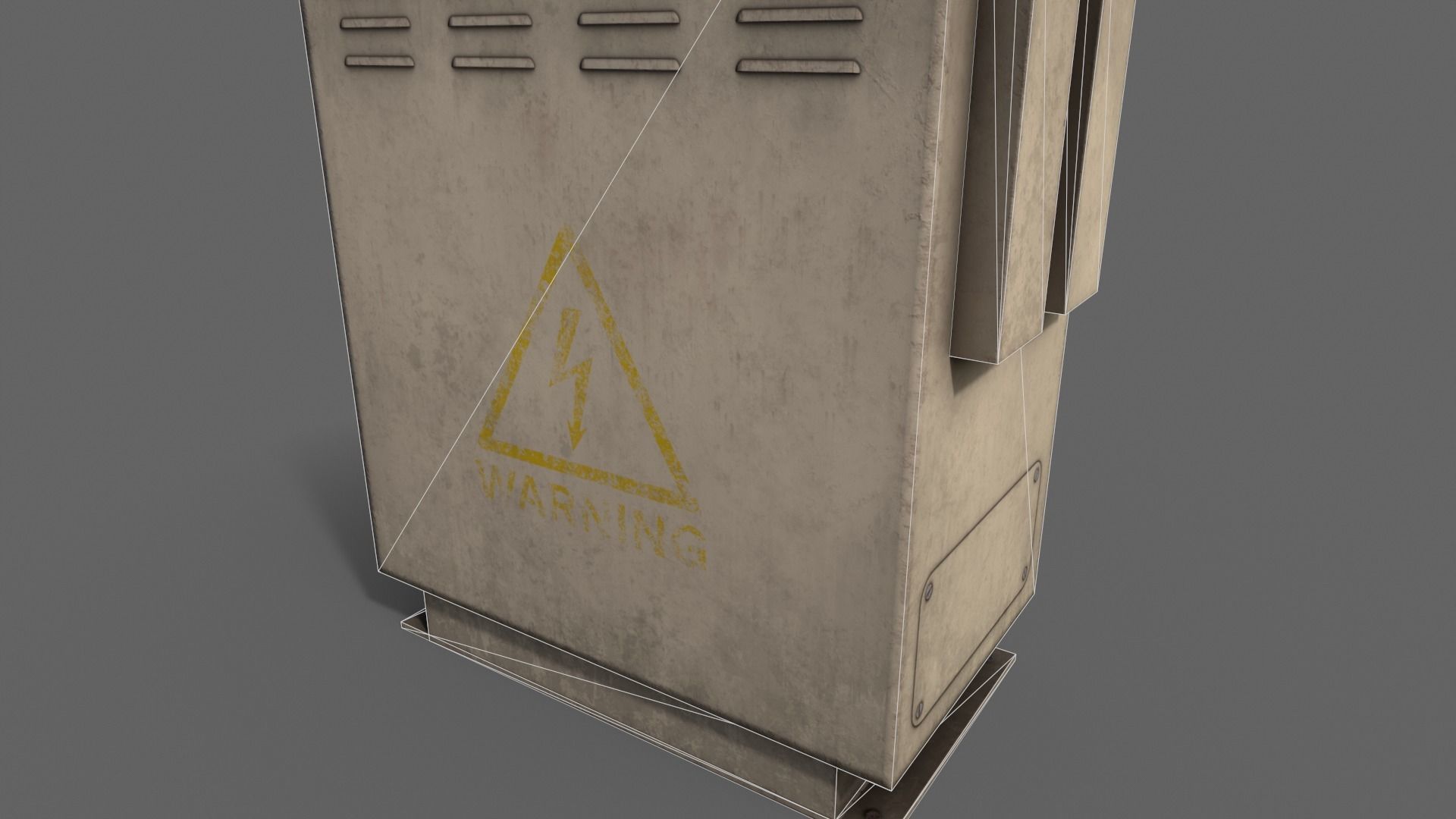 PBR Electric Box BoneWhite V3 Low-poly 3D model_19