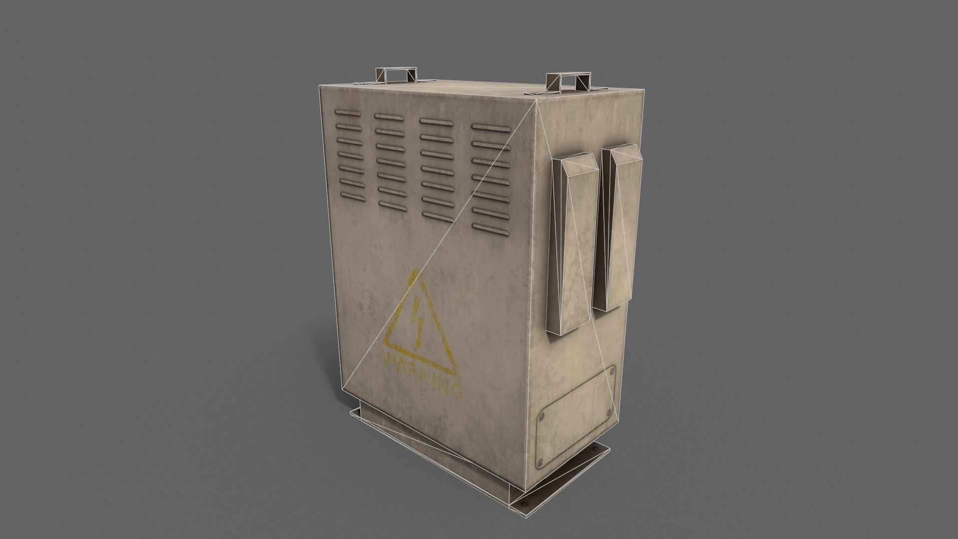PBR Electric Box BoneWhite V3 Low-poly 3D model_16