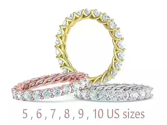 Diamond Eternity ring 3mm stones Diamond Bands Collection 