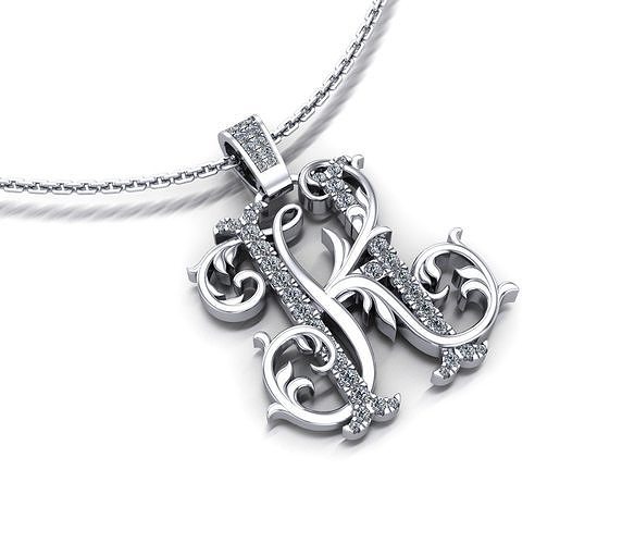 Diamond HK pendant for men 3D print model