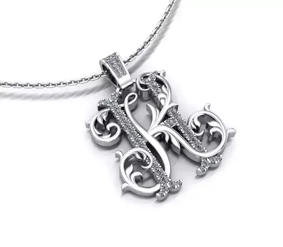 Diamond HK pendant for men 3D print model