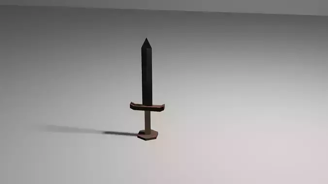 low poly sword on table