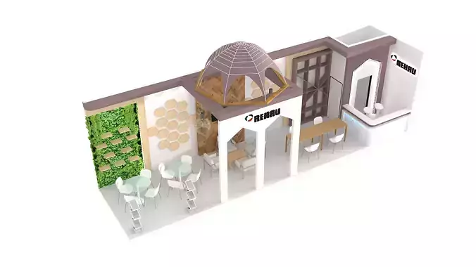 Booth Exhibition Design size 3x12 m with two open sides 