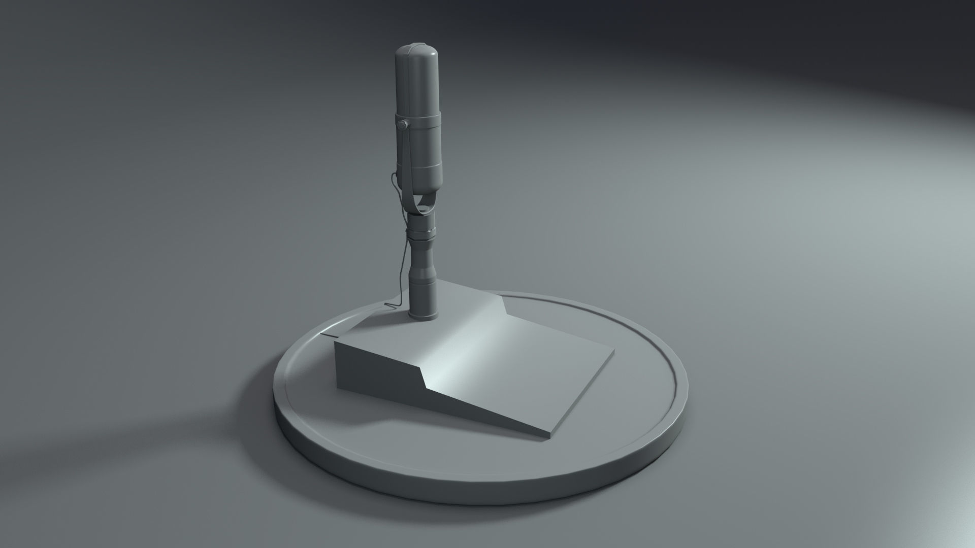Mic low poly microphone stand Low-poly 3D model_3