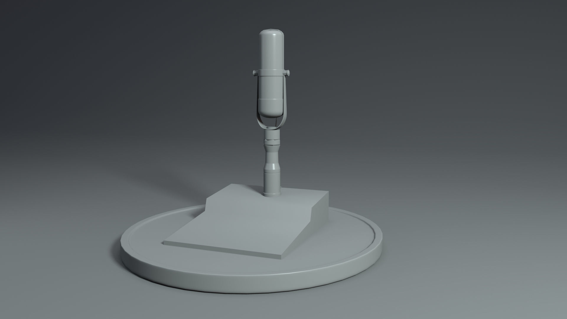 Mic low poly microphone stand Low-poly 3D model_4