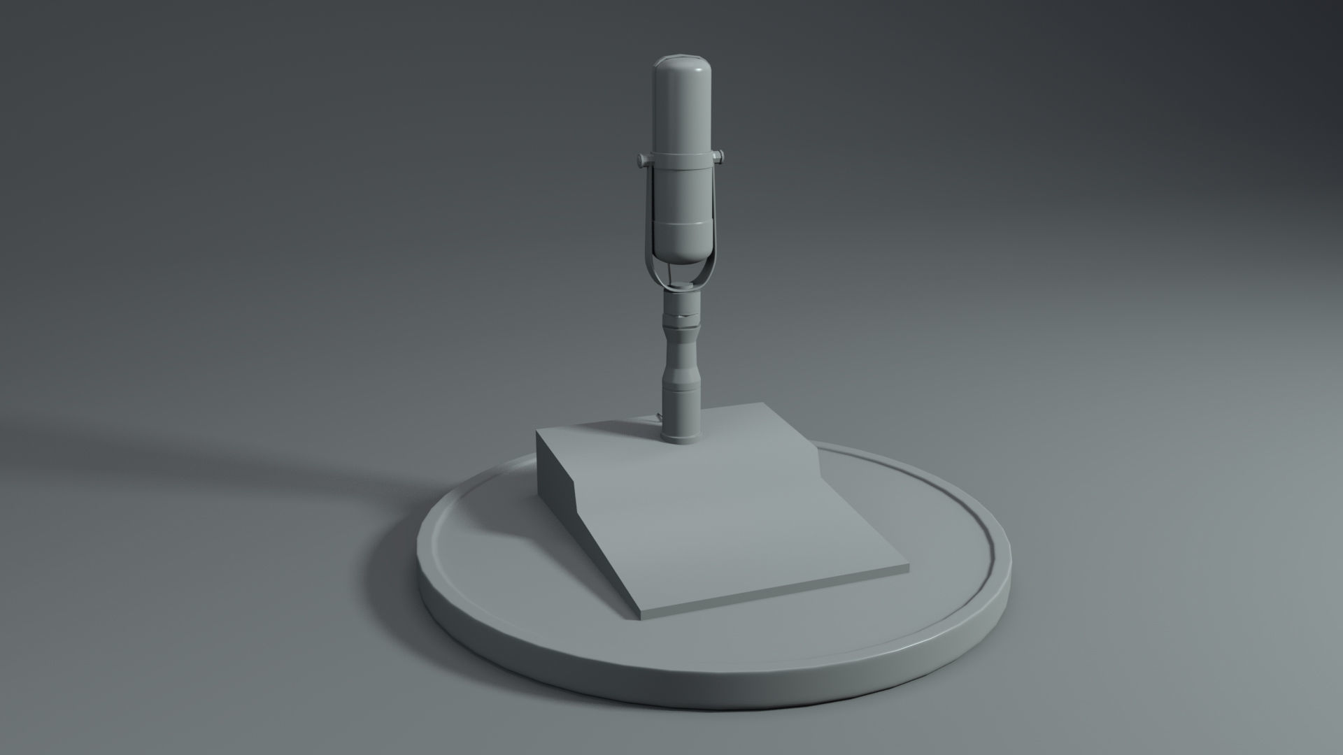 Mic low poly microphone stand Low-poly 3D model_1