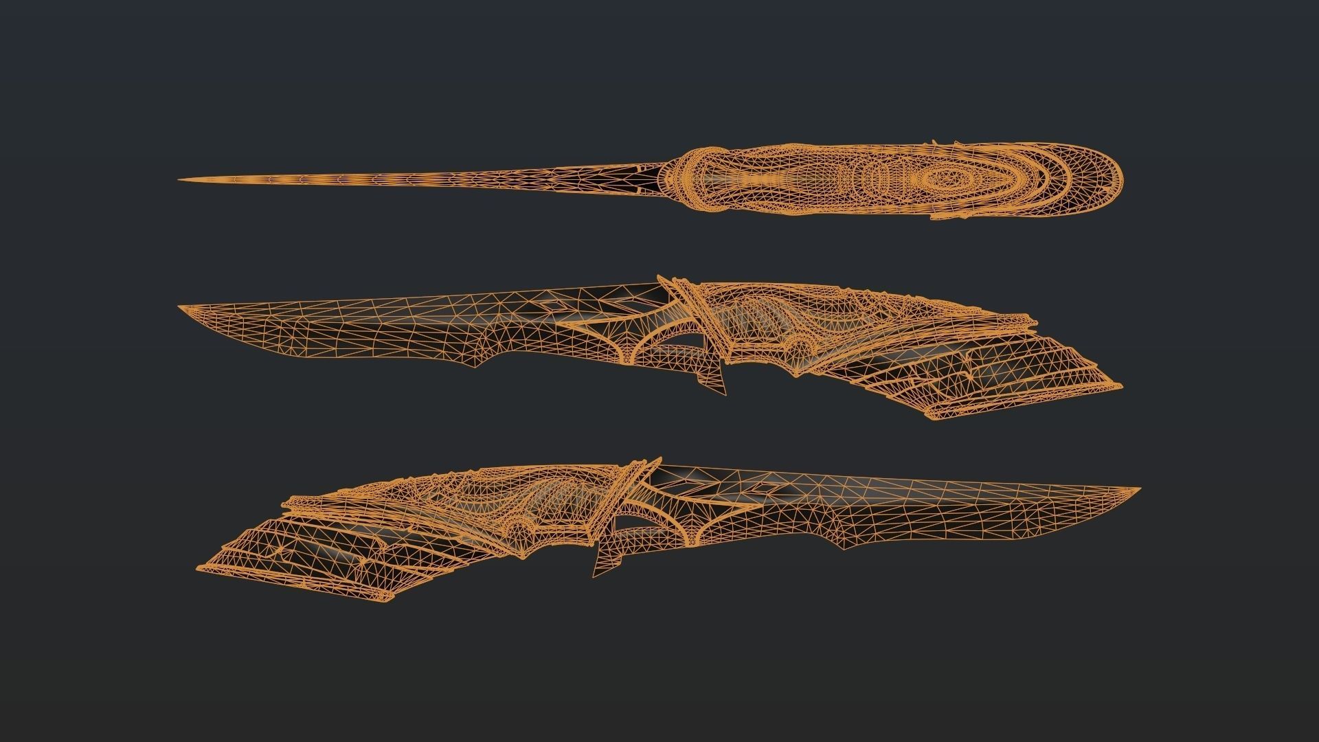 Fantasy Knife Low-poly 3D model_5