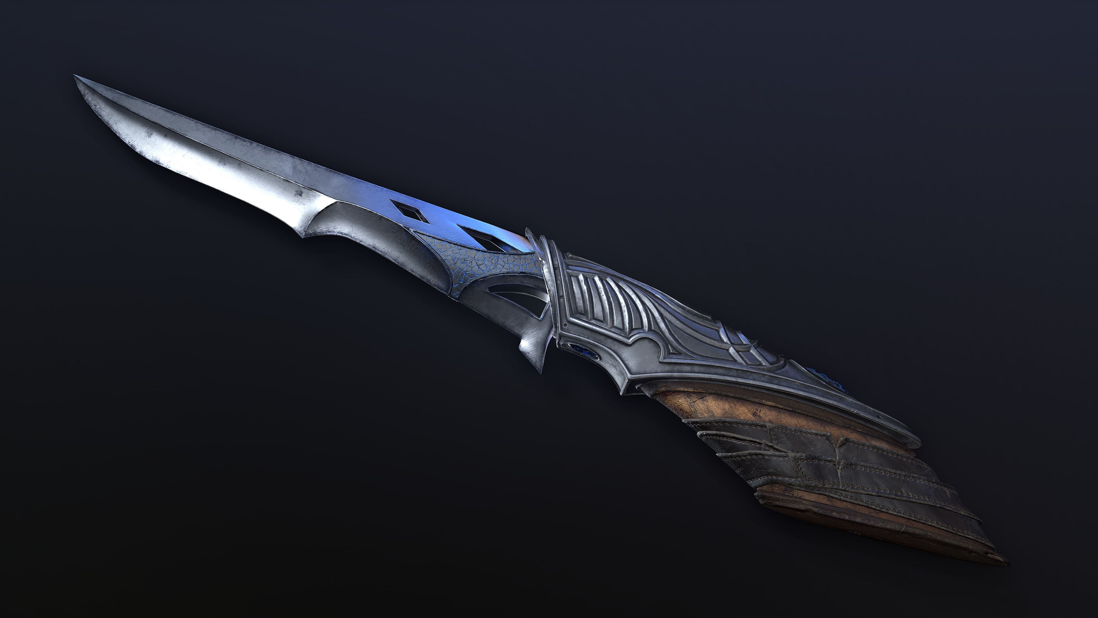Fantasy Knife Low-poly 3D model_2