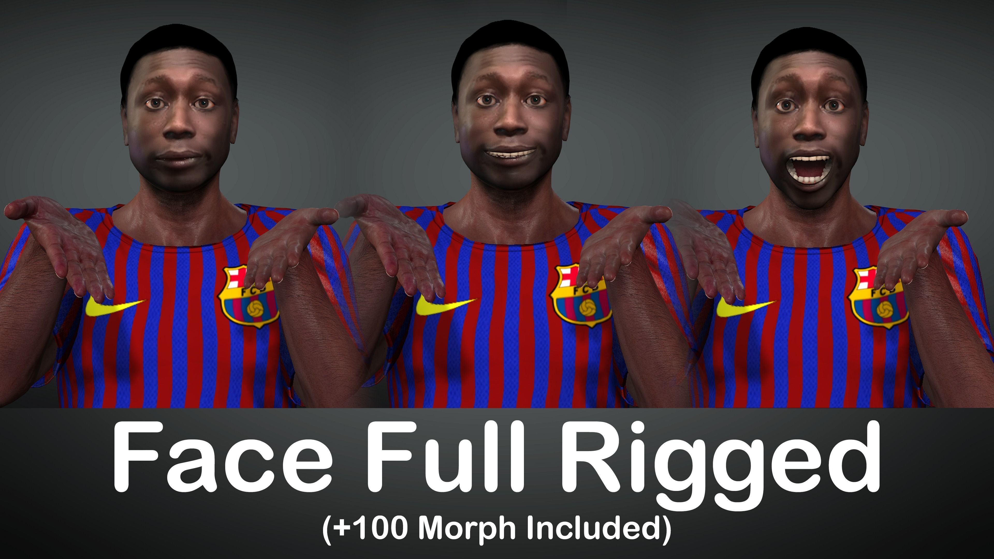 Khabi Lame Tiktok Star Full Rigged with Face rig MORE 100 Morph 3D model_1