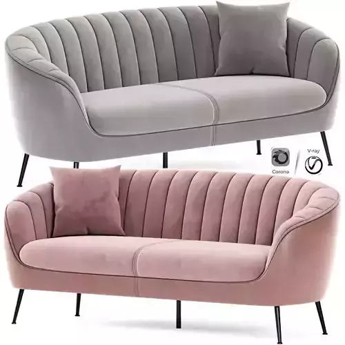 Audrey Pink Velvet Lounge Sofa