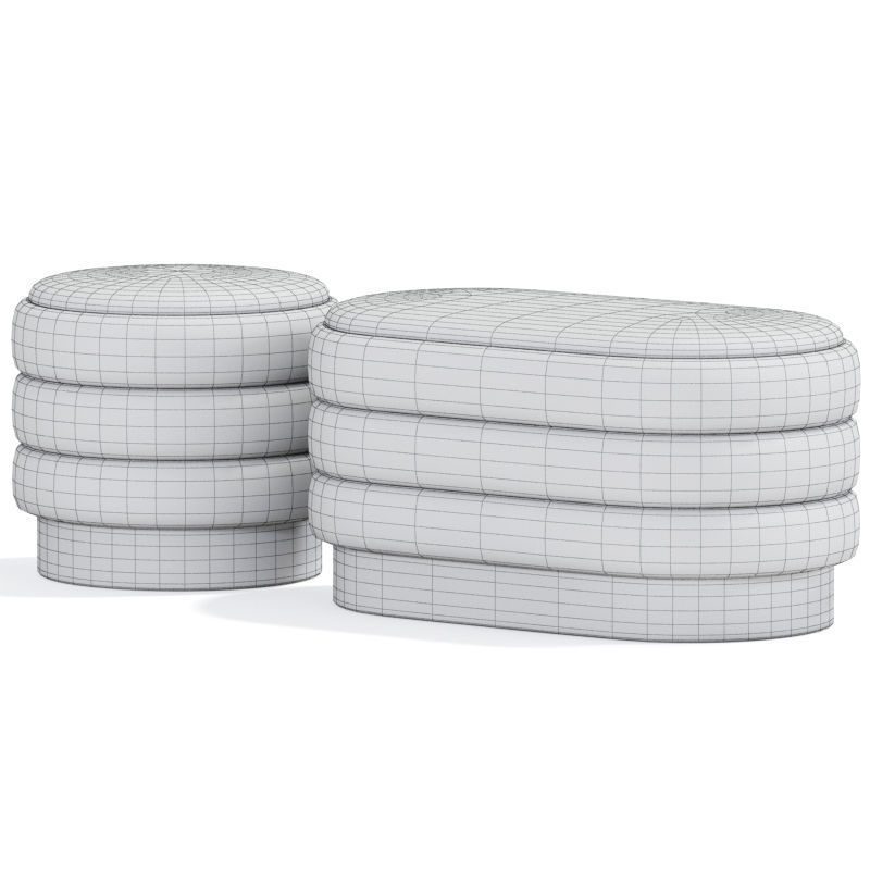 Sofia Ribbed Ottoman Pouf Collection 3D model_4
