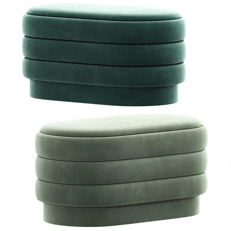 Sofia Ribbed Ottoman Pouf Collection 3D model_3
