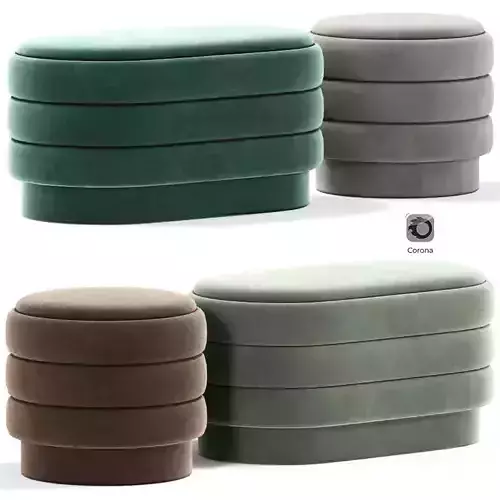Sofia Ribbed Ottoman Pouf Collection