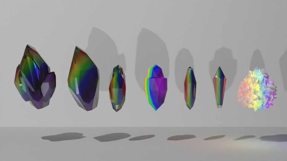 7 Crystals shadows of colored Texture_4
