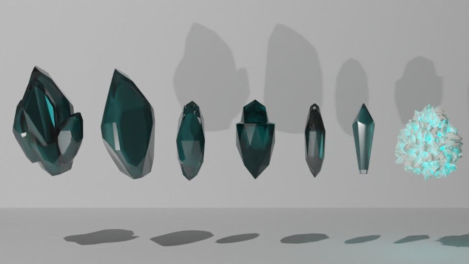 7 Crystals shadows of colored Texture_7