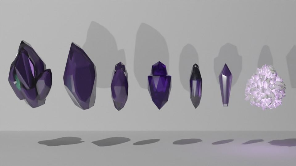 7 Crystals shadows of colored Texture_1