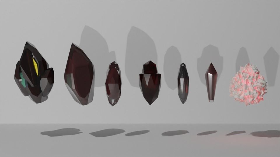 7 Crystals shadows of colored Texture_5