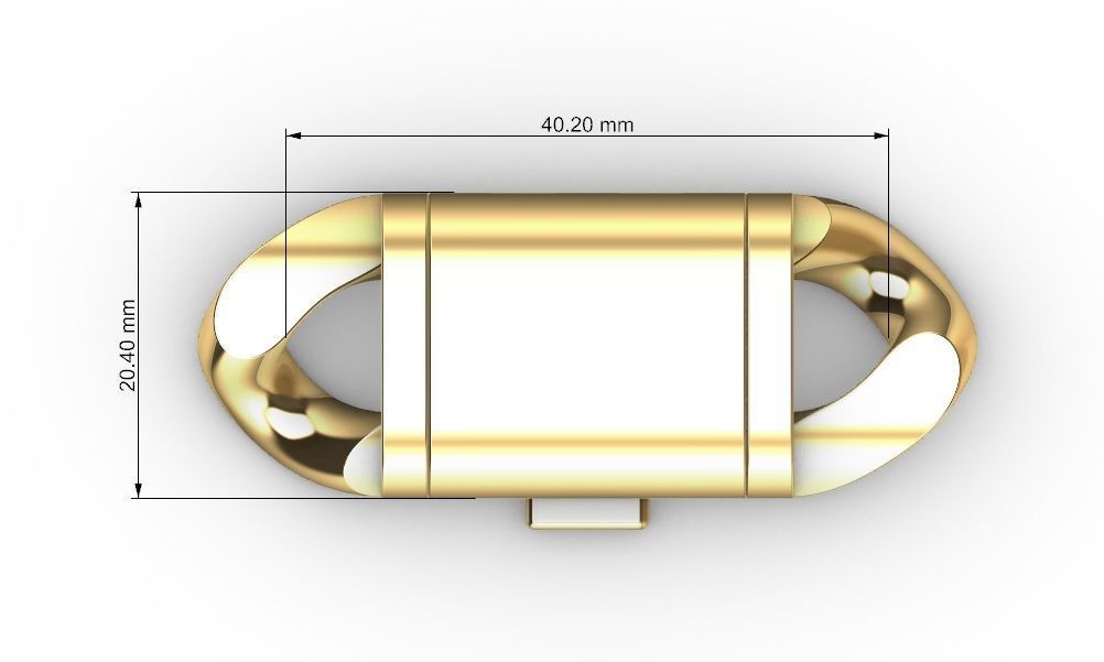 20 MM MIAMI CUBAN LINK PONG SET FOR BRACELET OR NECKLACE 3D print model_9