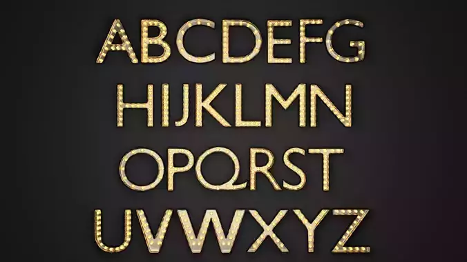 Marquee Letter Alphabet Light Boxes With Bonus Animation Nodes 3D model