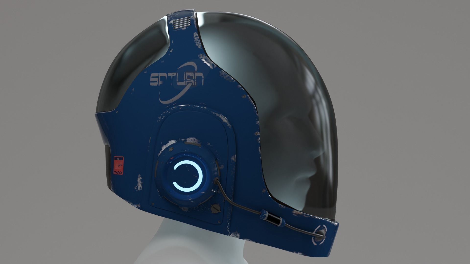 Sci-fi Helmet Low-poly 3D model_4