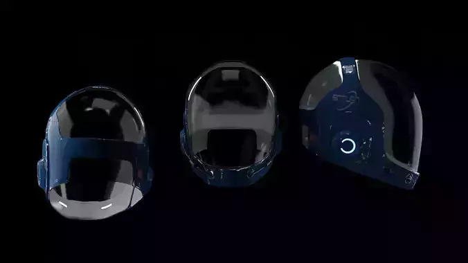 Sci-fi Helmet Low-poly 3D model