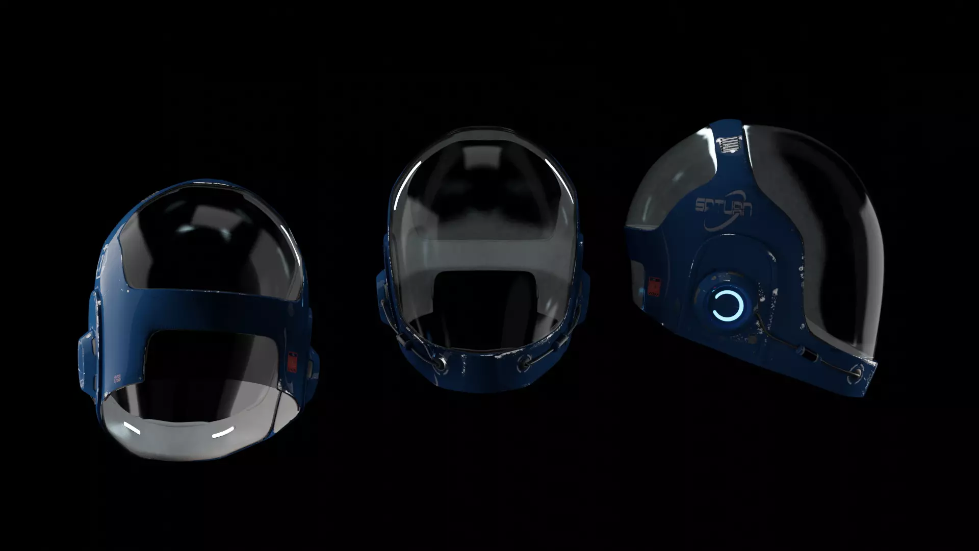 Sci-fi Helmet Low-poly 3D model_0