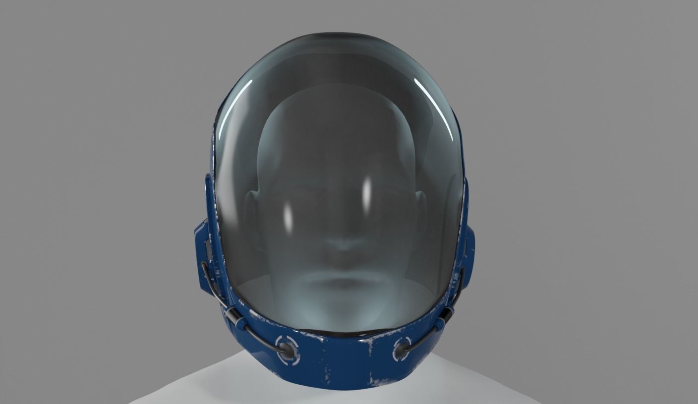 Sci-fi Helmet Low-poly 3D model_3