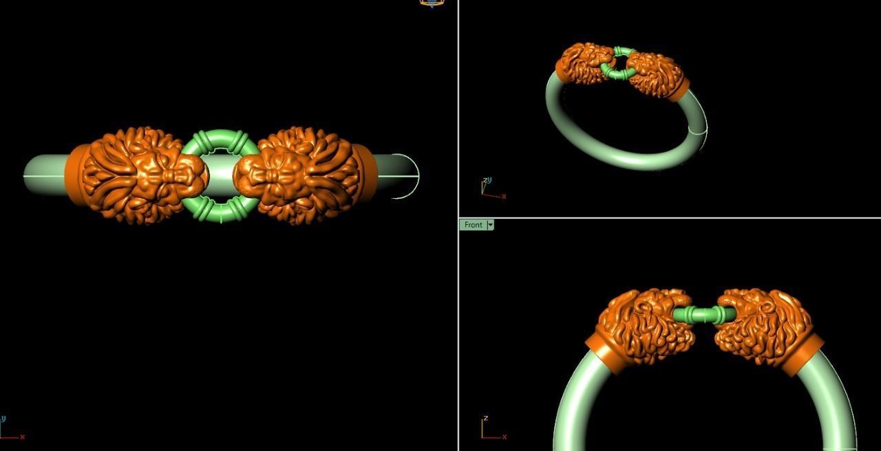 Lion Face Bracelet   3D print model_4