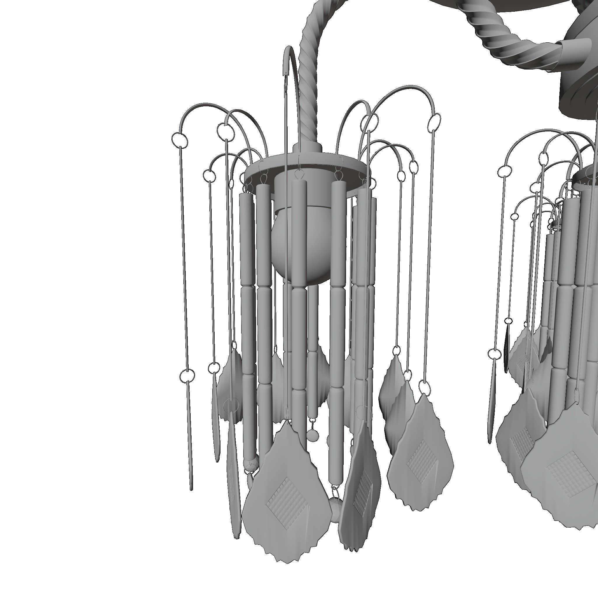 Ceiling chandelier classic crystal 3D model_8