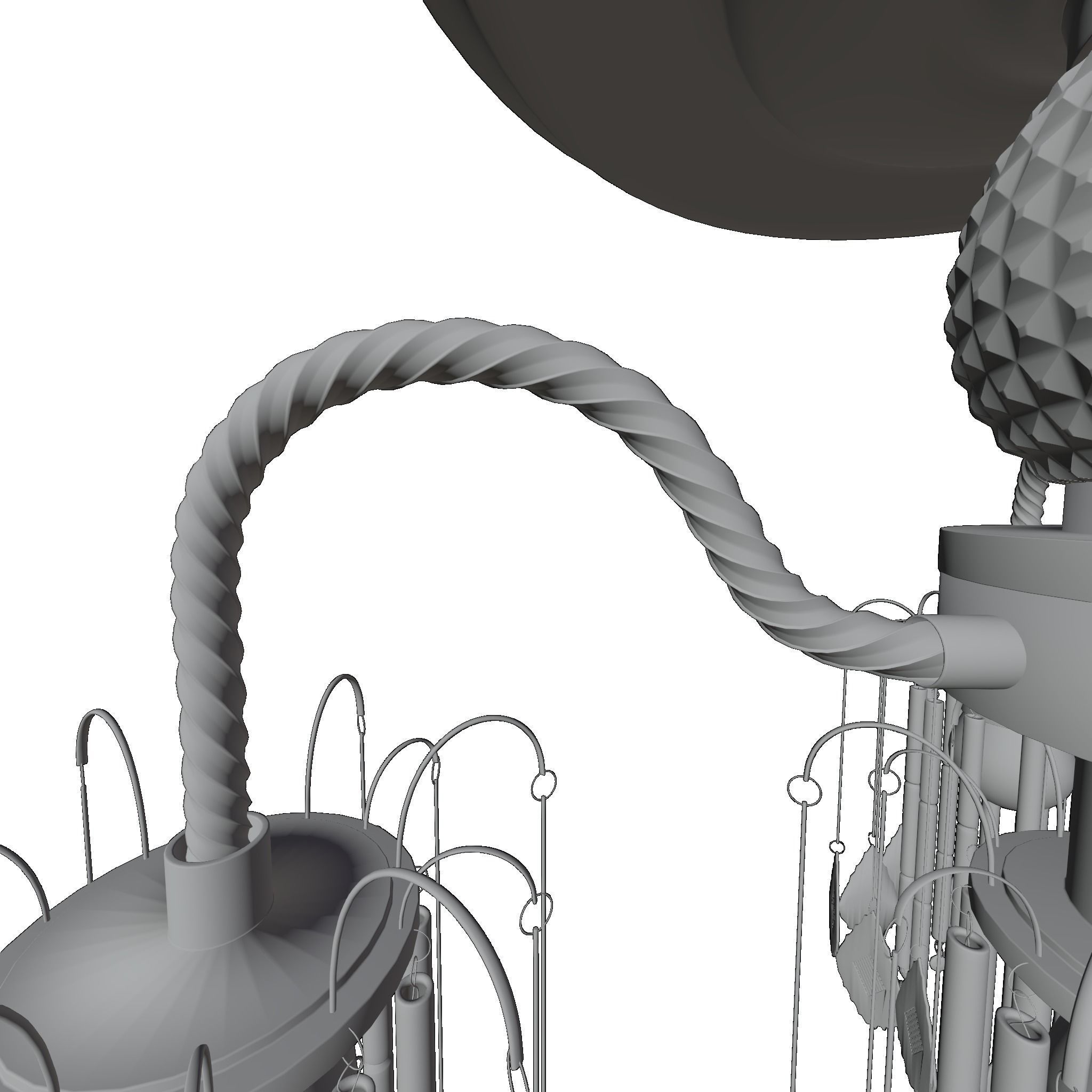 Ceiling chandelier classic crystal 3D model_6