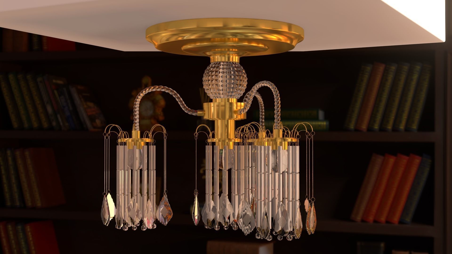 Ceiling chandelier classic crystal 3D model_37