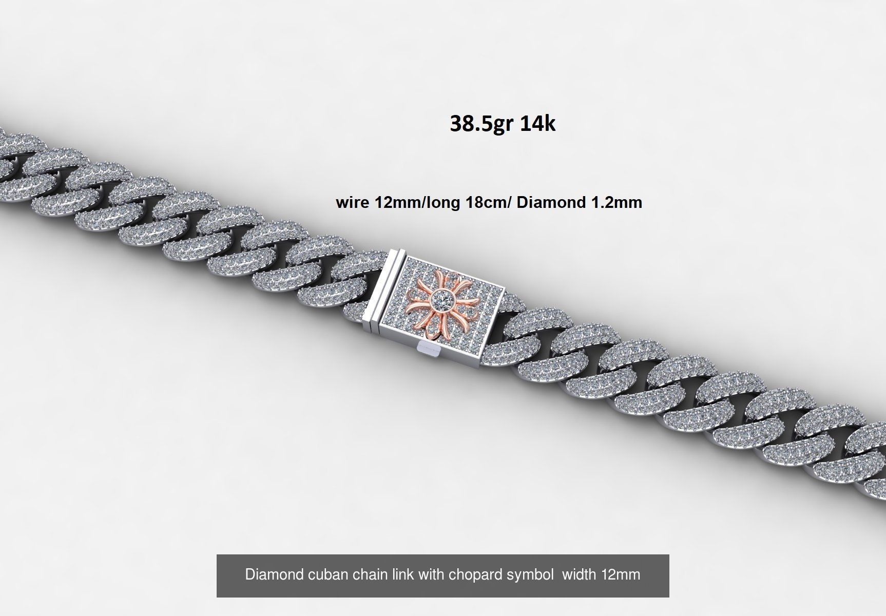 Cuban bracelet  3D Model Collection_1