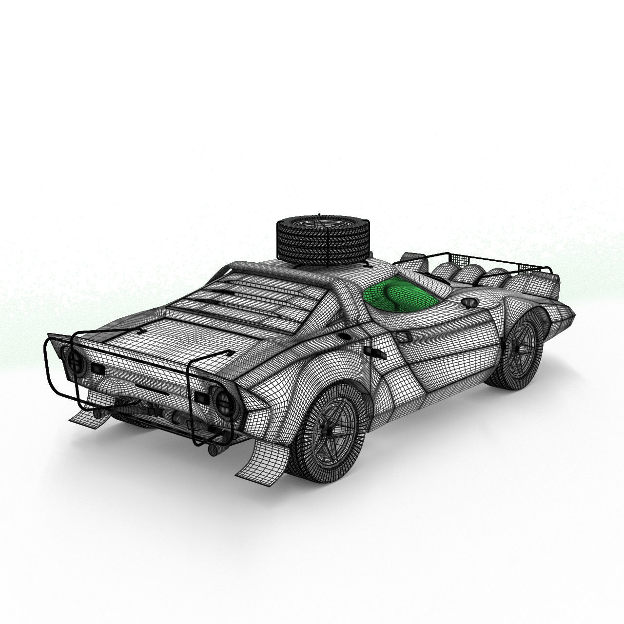 Lancia Stratos rally version 3D model_3