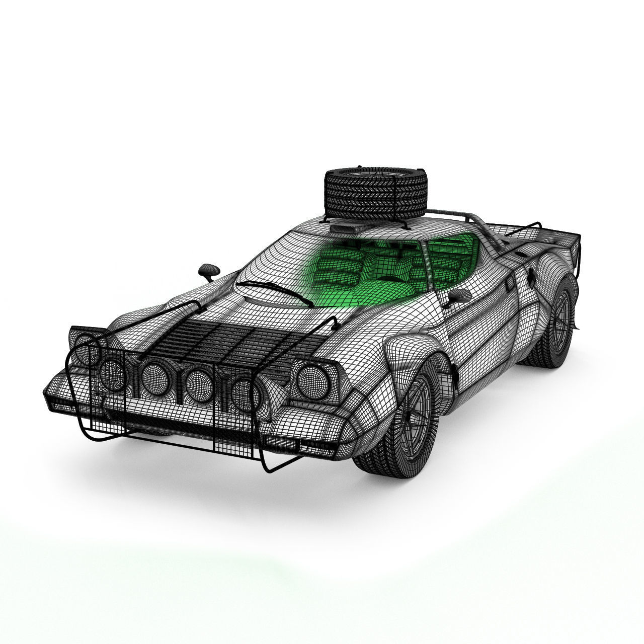 Lancia Stratos rally version 3D model_1