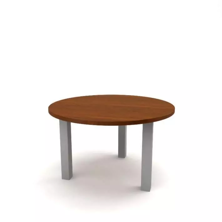 Round  Wooden Table 3D model_0
