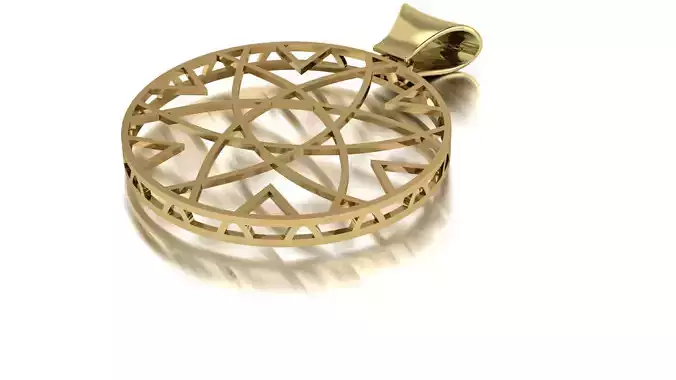 necklace gold plated pendant with geometric design