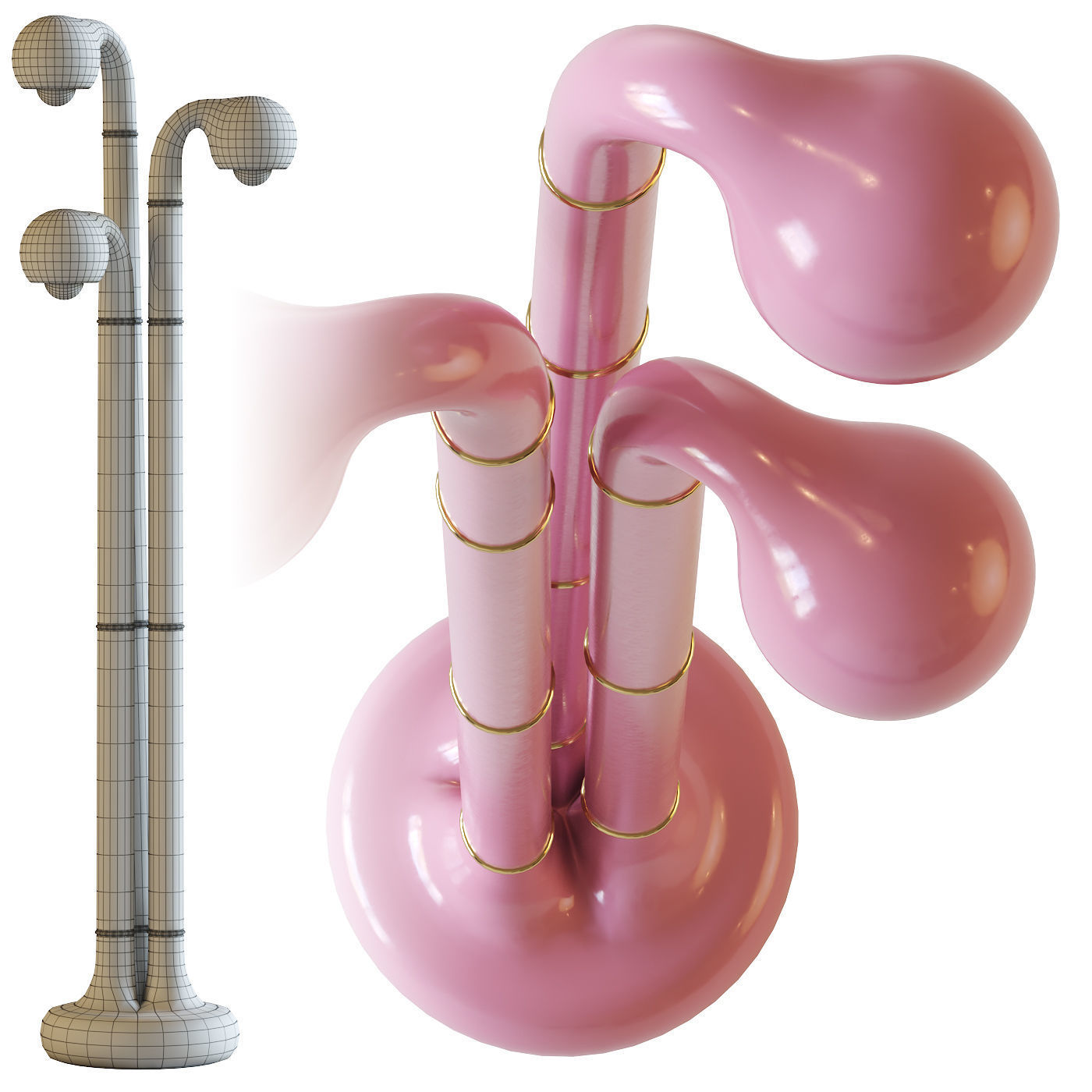 3 Globe Floor Lamp 3D model_3