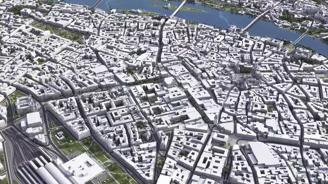 Prague - 3D City Model Low-poly 3D model 5