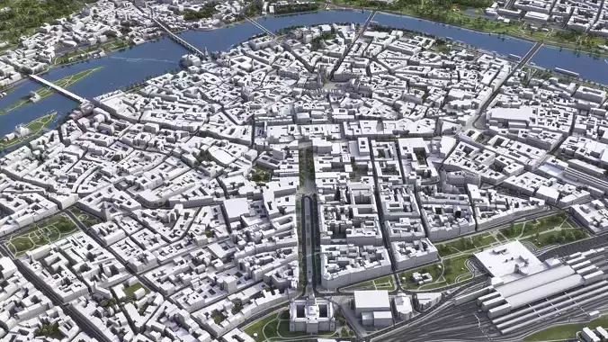 Prague - 3D City Model Low-poly 3D model 4