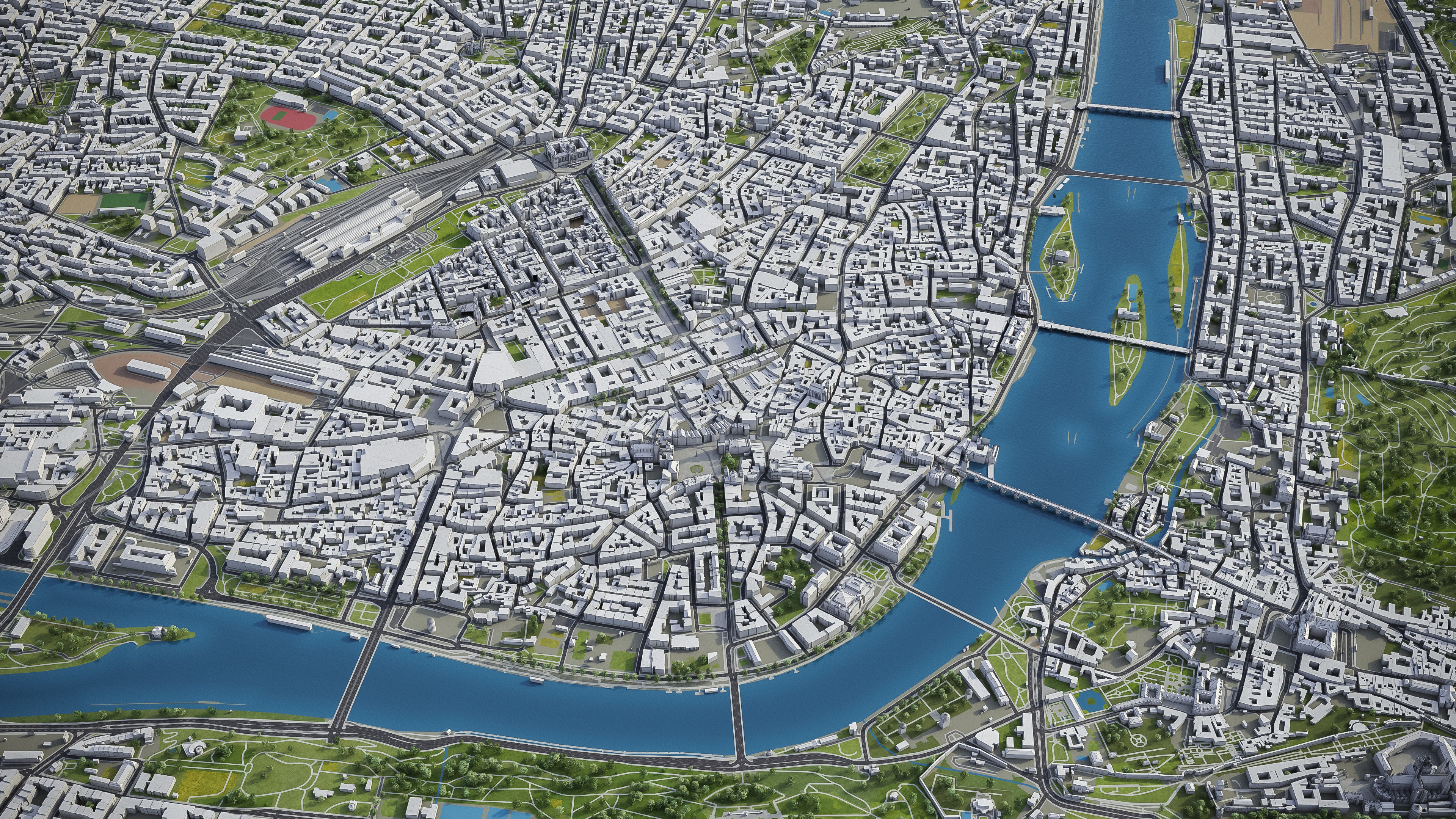 Prague Low-poly 3D model_9