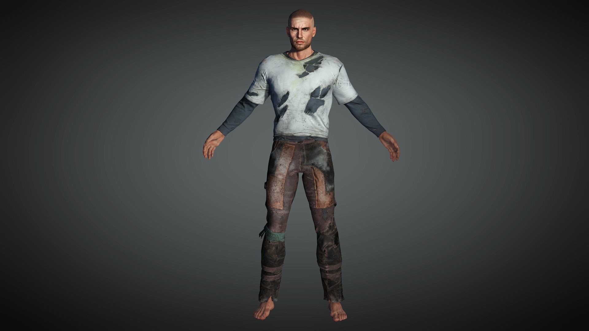 AAA Apocalypse Male Character 10 Low-poly 3D model_3