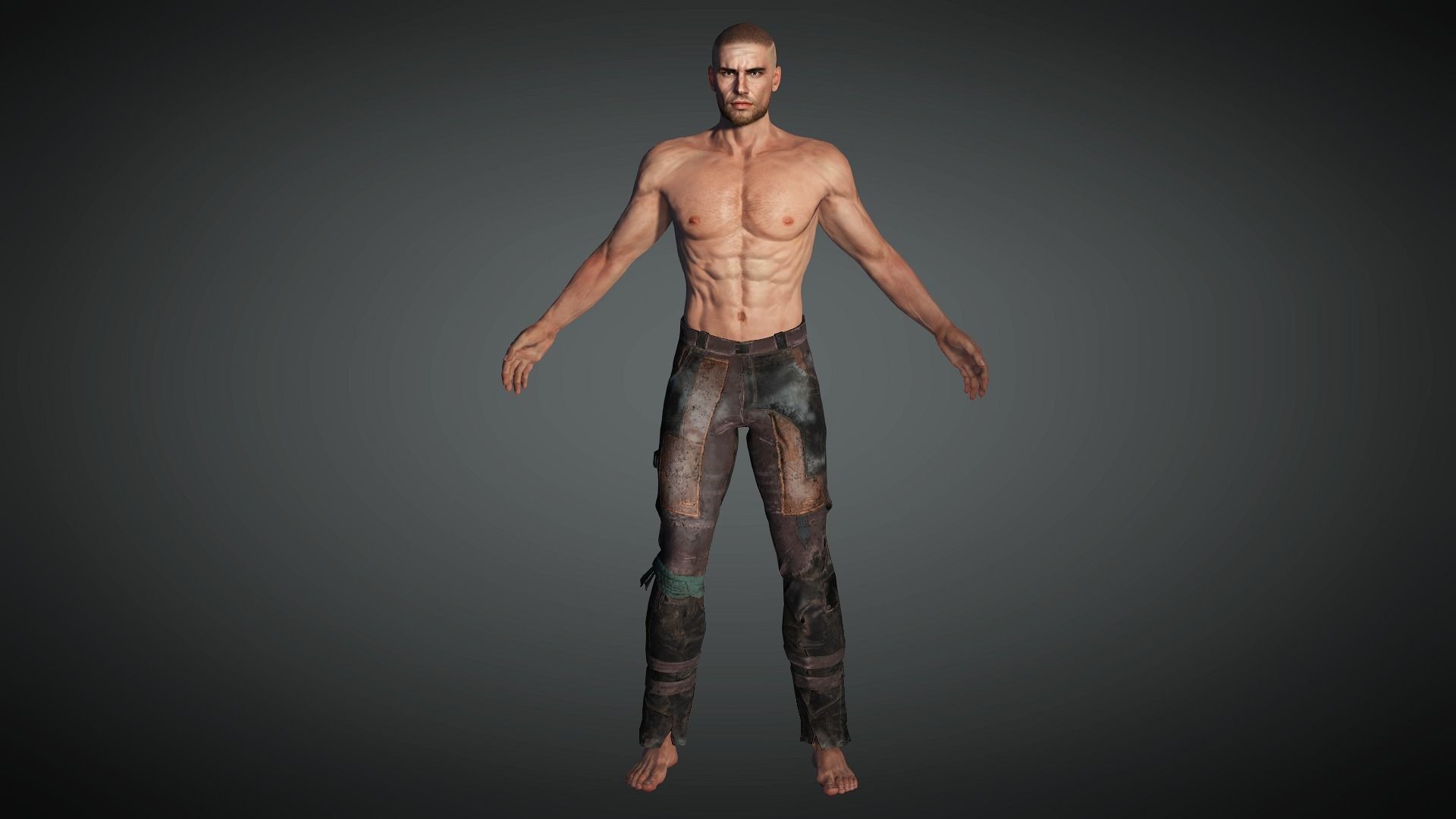 AAA Apocalypse Male Character 10 Low-poly 3D model_4