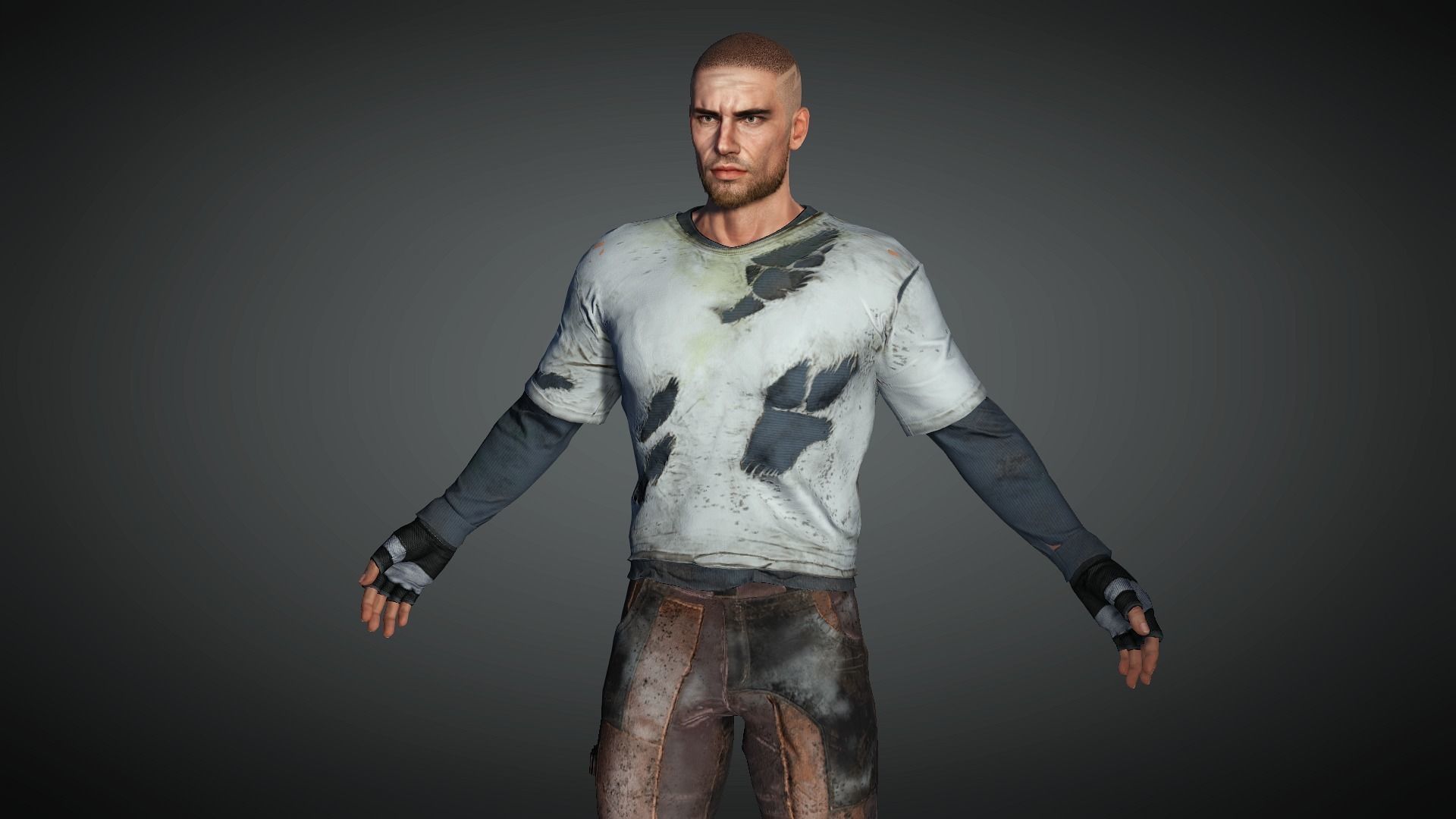 AAA Apocalypse Male Character 10 Low-poly 3D model_8