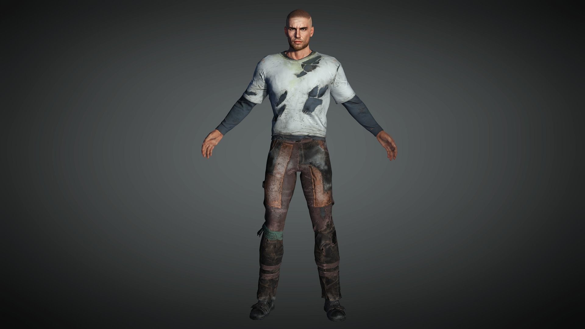 AAA Apocalypse Male Character 10 Low-poly 3D model_2