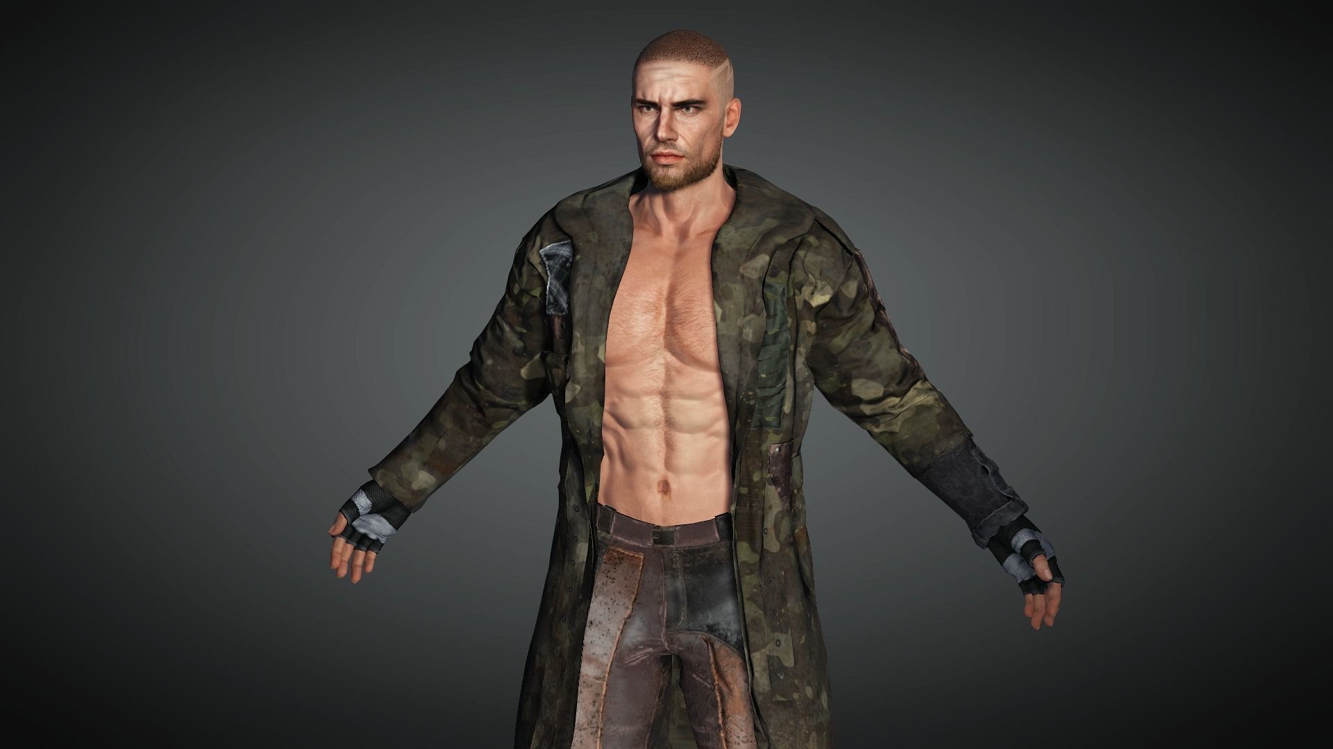 AAA Apocalypse Male Character 10 Low-poly 3D model_9