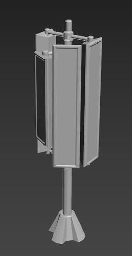 machine street pole with sign Free 3D print model