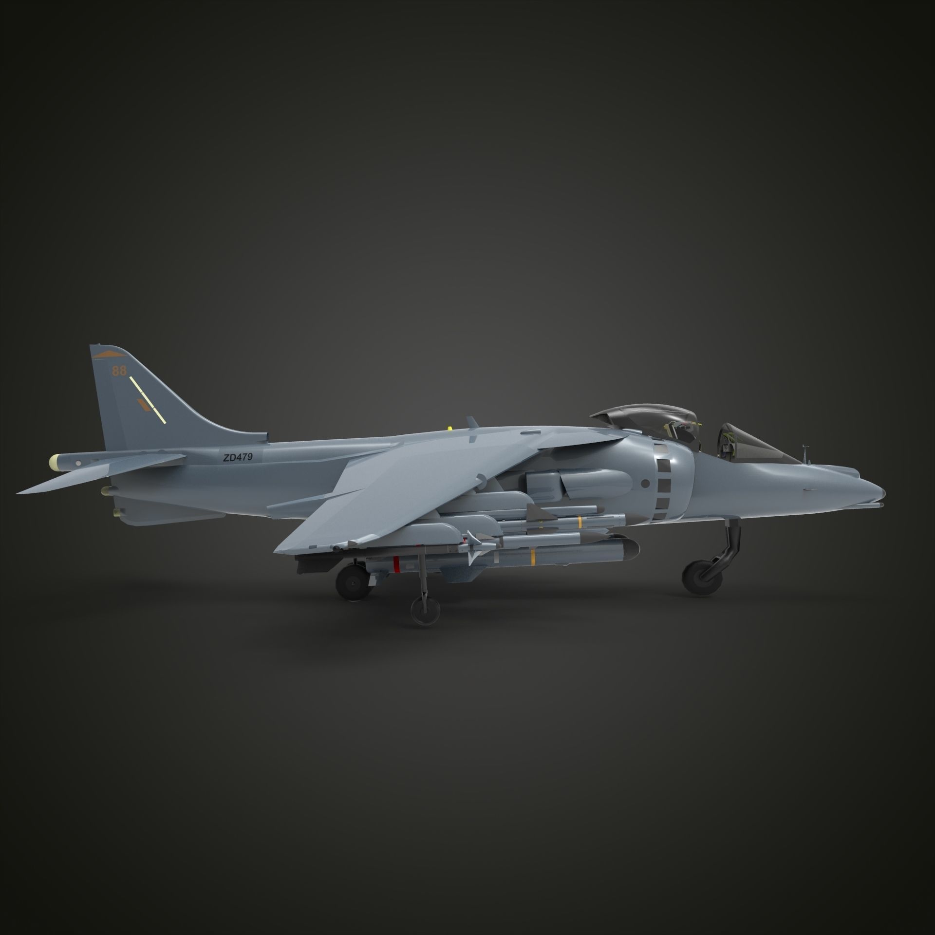 harrier jet fighter 3D model_2