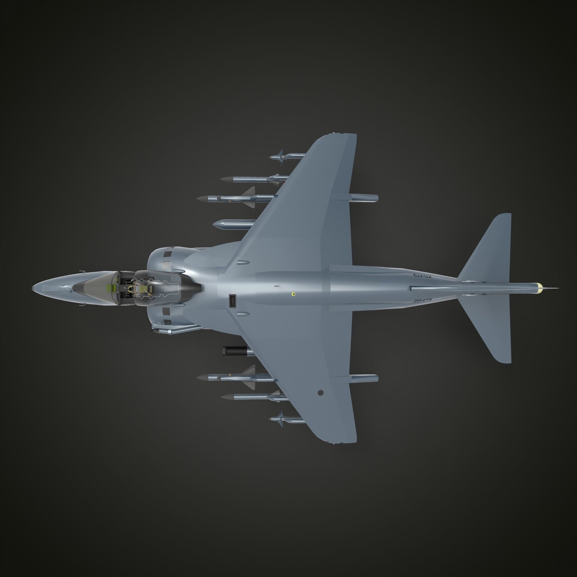 harrier jet fighter 3D model_5