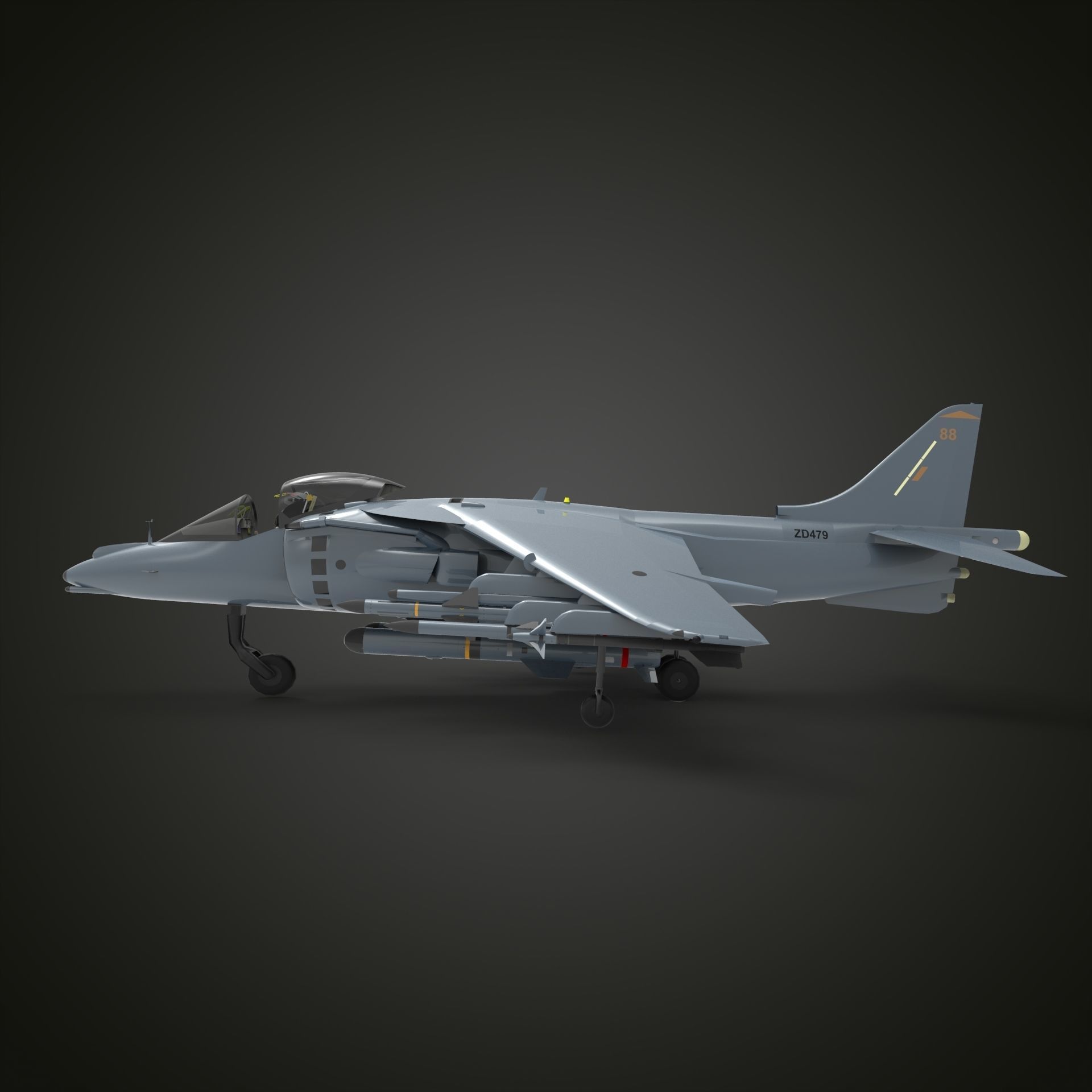 harrier jet fighter 3D model_1